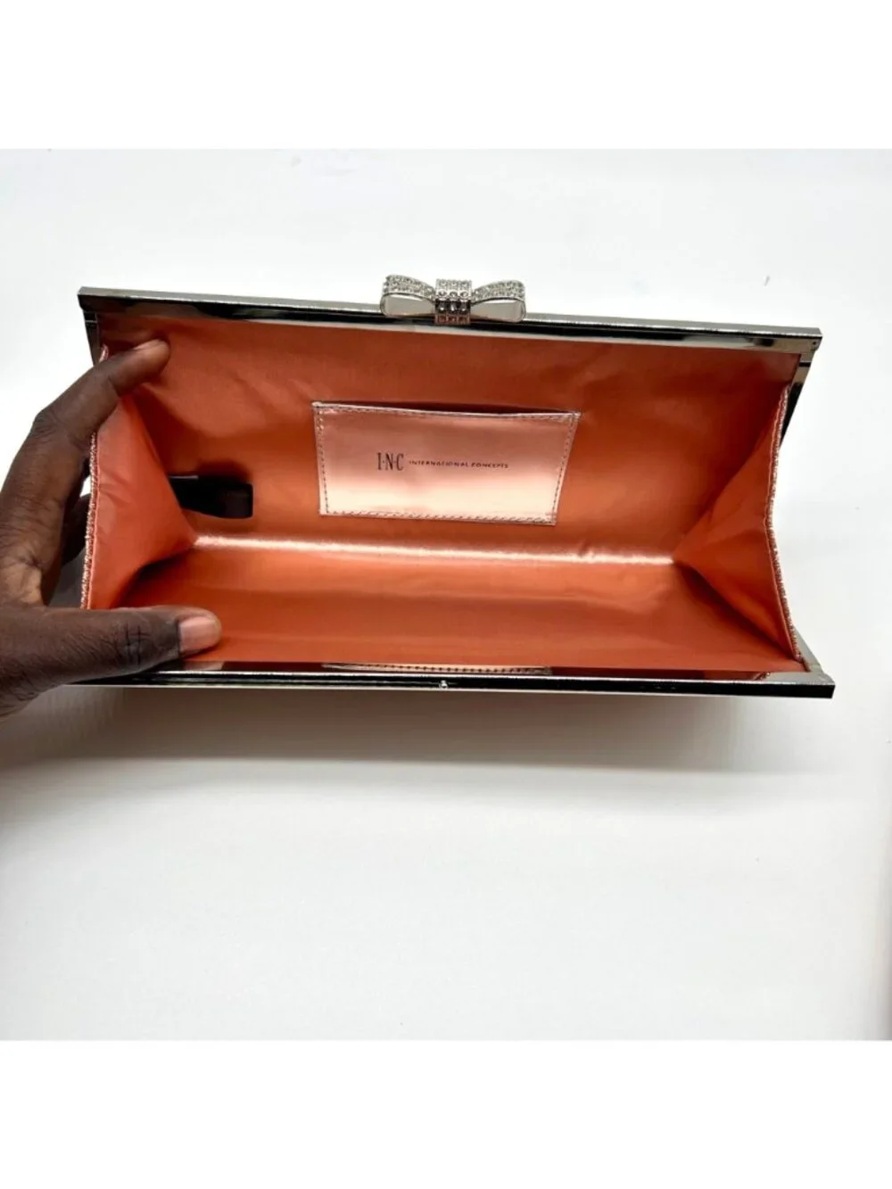 I.N.C. International Concepts Rose Gold Fabric Evening Clutch